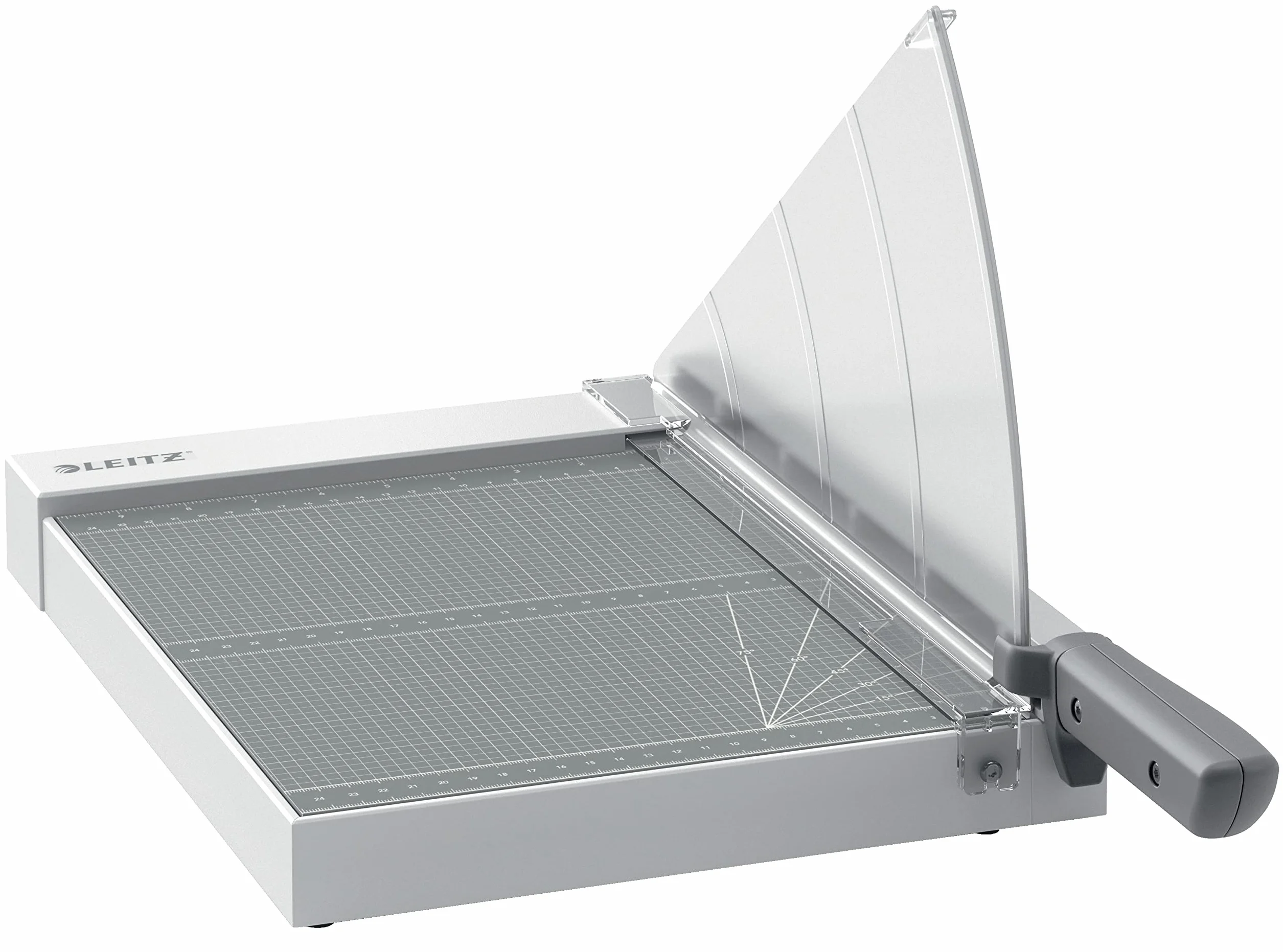 Leitz Precision Taglierina a Ghigliottina da Ufficio, Lama in Acciaio, Guida con Bordo Luminoso, Piano di Taglio in Legno Laminato, taglia fino a 10 fogli di carta formato A4 per 305 mm di lunghezza